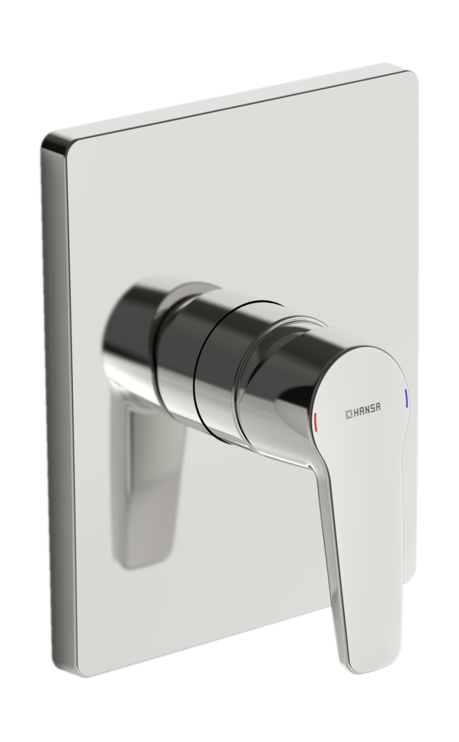HA Einhebelmischer Fertigmontageset für Brausebatterie HANSAPOLO 8061 Rosette eckig Chrom