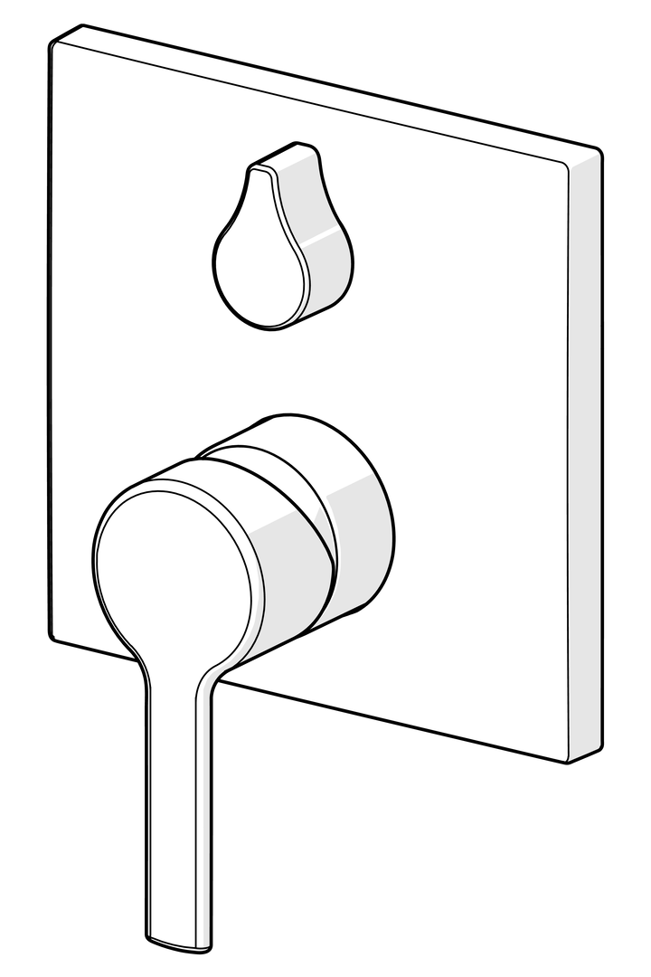 HA Einhebelmischer Fertigmontageset für Wanne/Brause HANSARONDA 8384 Chrom