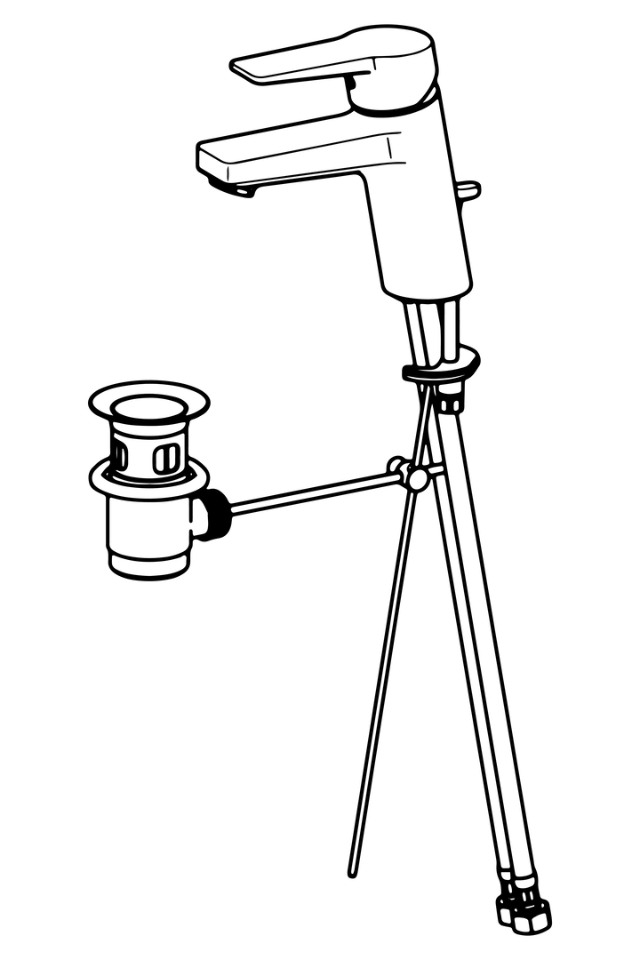 HA Einhebelmischer Waschtischbatterie HANSATWIST 0909 Zugstangenablaufgarnitur Ausladung 121 mm DN15 Chrom