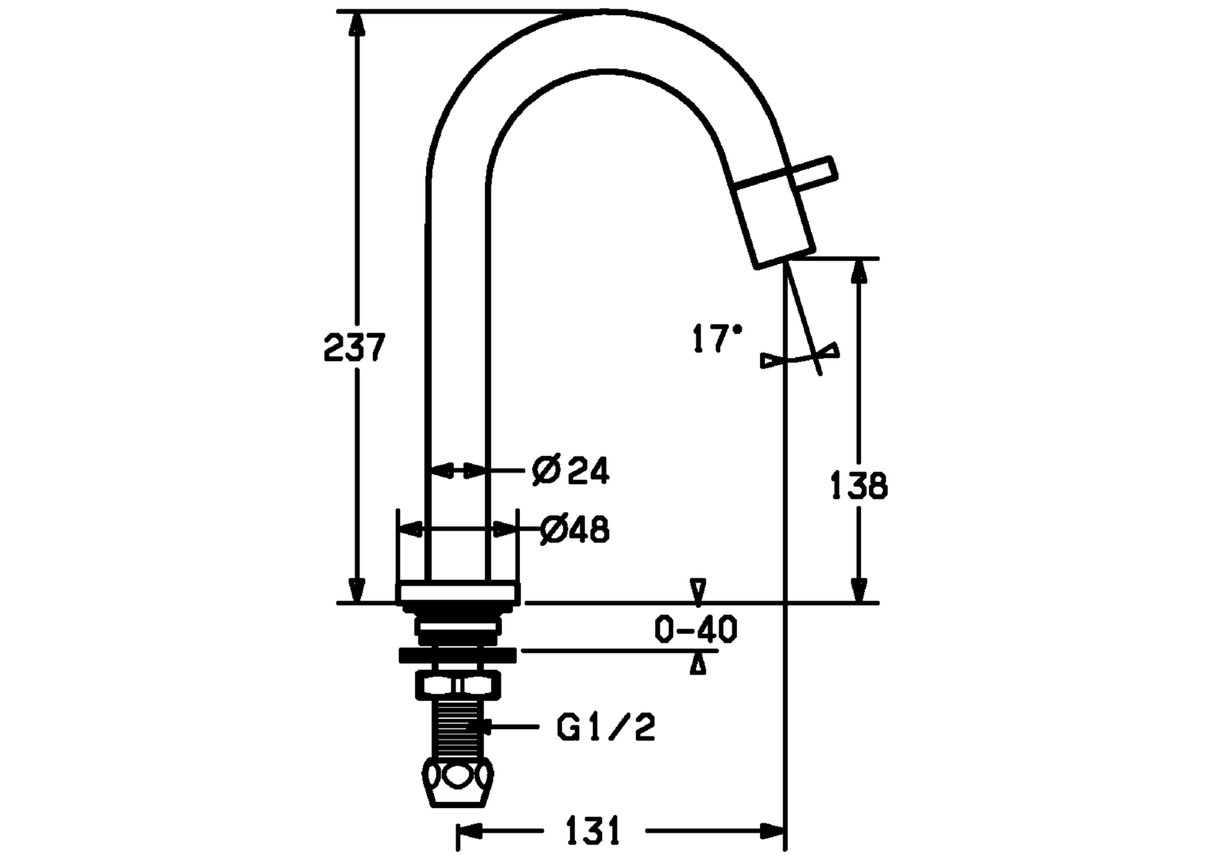 HA Einhebelmischer Waschtischbatterie HANSANOVA Style 5091 Ausladung 131 mm DN15 Chrom