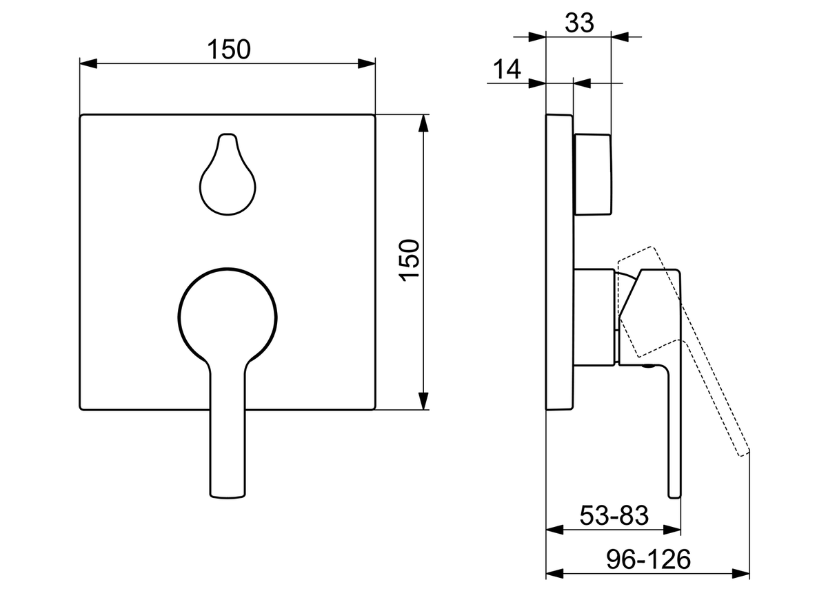 HA Einhebelmischer Fertigmontageset für Wanne/Brause HANSARONDA 8384 Chrom