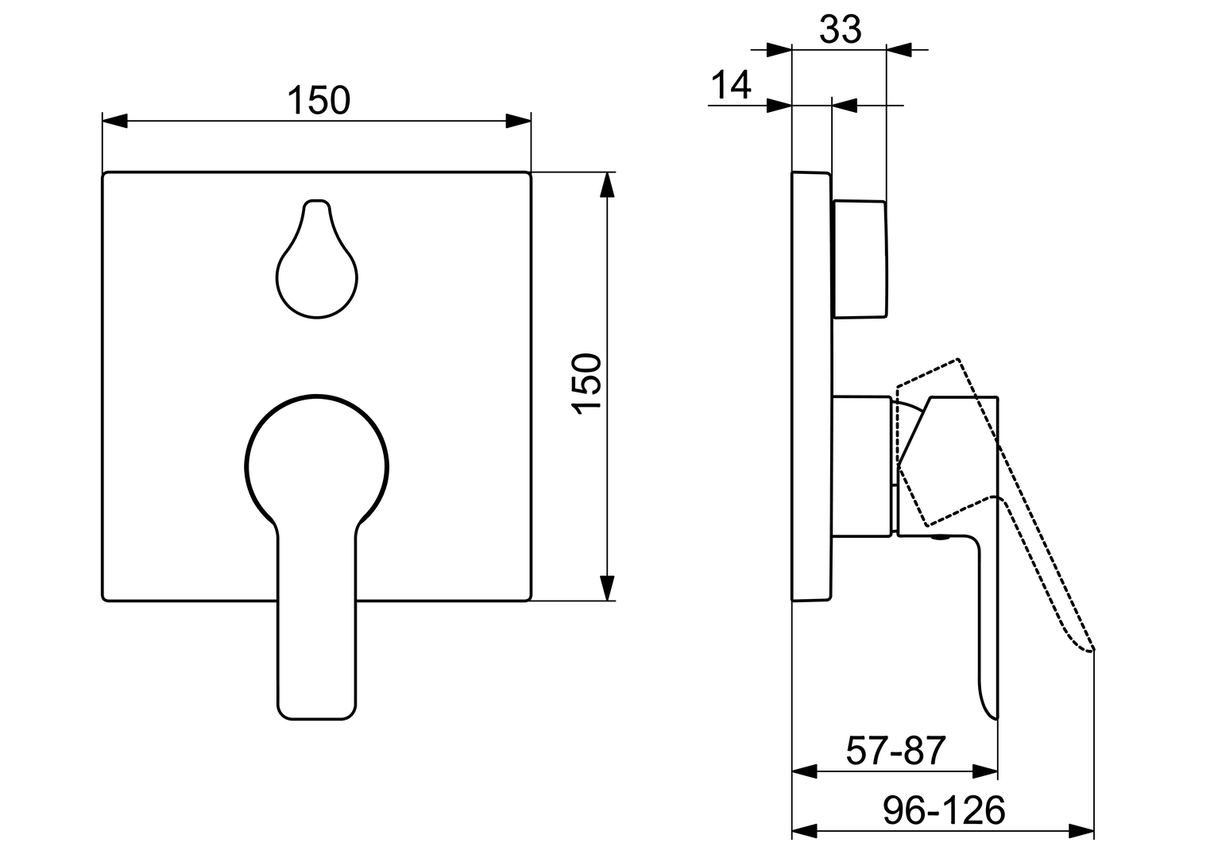 HA Einhebelmischer Fertigmontageset für Wanne/Brause HANSALIGNA 8385 Rosette Chrom