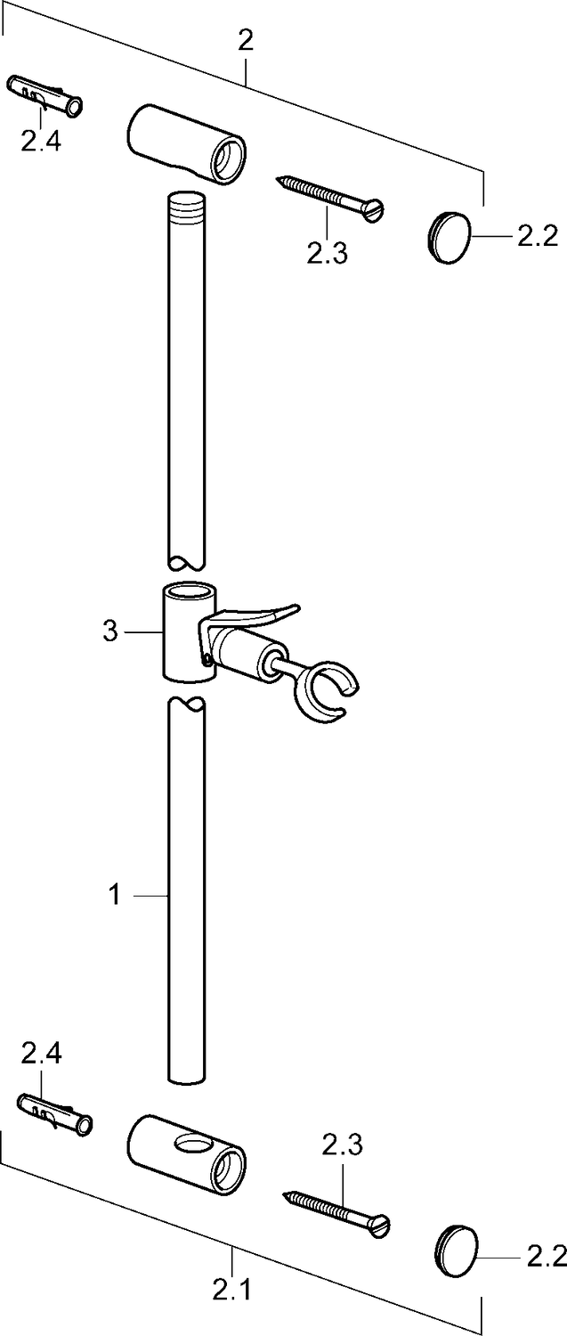 HA Wandstange HANSA 0448 Chrom