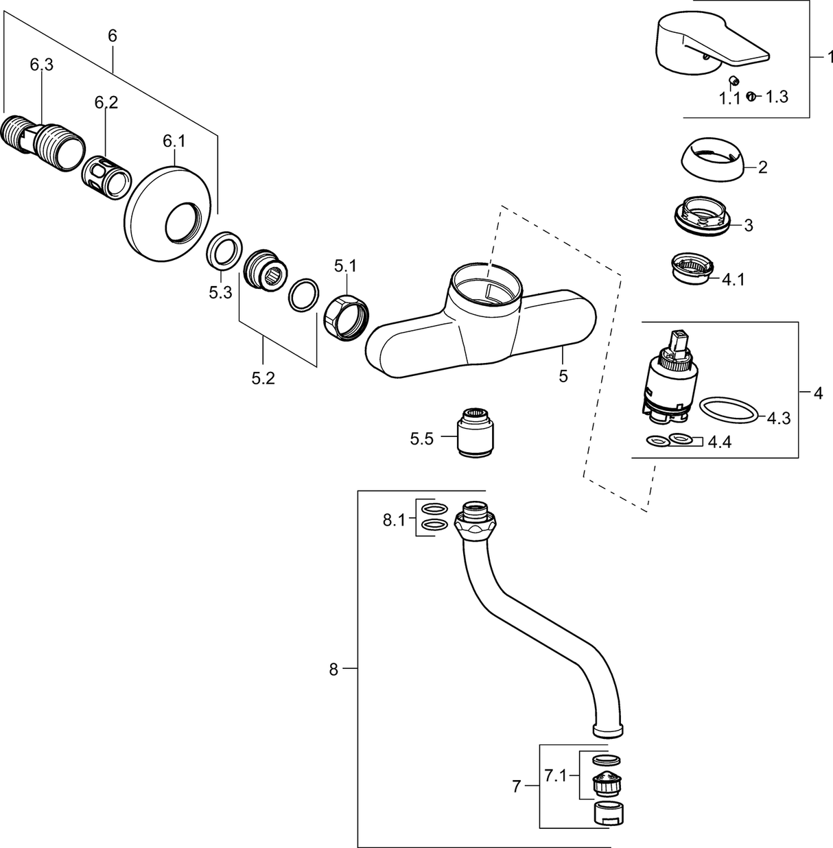 HA Einhebelmischer Küchenarmatur HANSATWIST 0969 Ausladung 232 mm DN15 Chrom