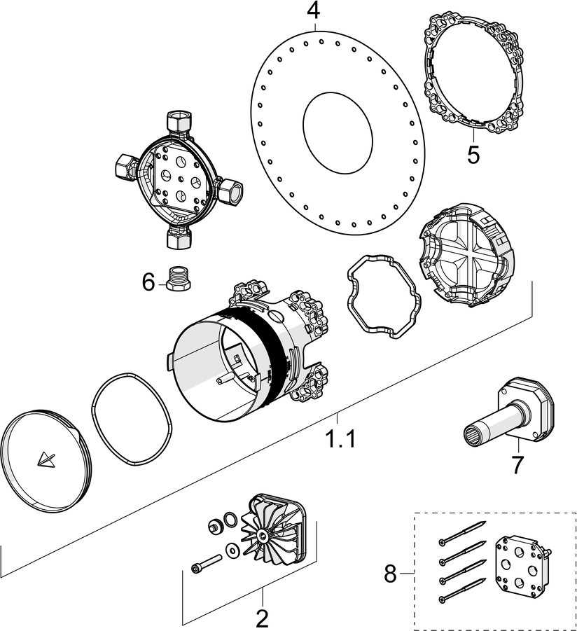HA UP-Rohbauset Bade- und Brausearmatur HANSABLUEBOX