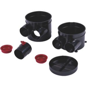 Pluggit PKR75 Installationsset geeignet für Zuluft oder Abluft, Anschluss DN150, Material ABS