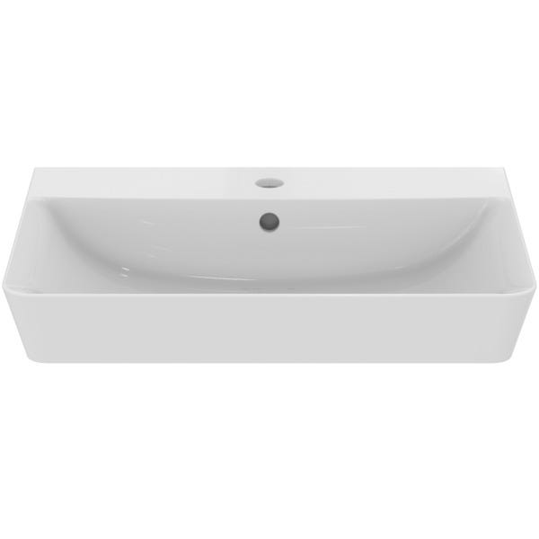 Ideal Standard Waschtisch Connect Air Cube, 1 Hahnloch, mit Überlauf, weiß, Rechteckig, Keramik, hängend