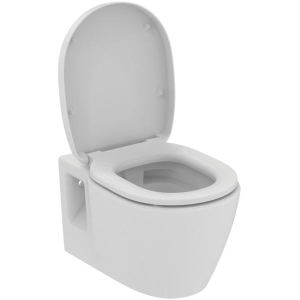 Ideal Standard WC-Paket Connect, WC randlos, mit WC-Sitz Softclosing, 365x550x385mm, Weiß