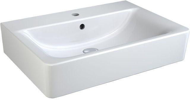 Ideal Standard Waschtisch Connect Cube, 1 Hahnloch, mit Überlauf, weiß, hängend, Keramik