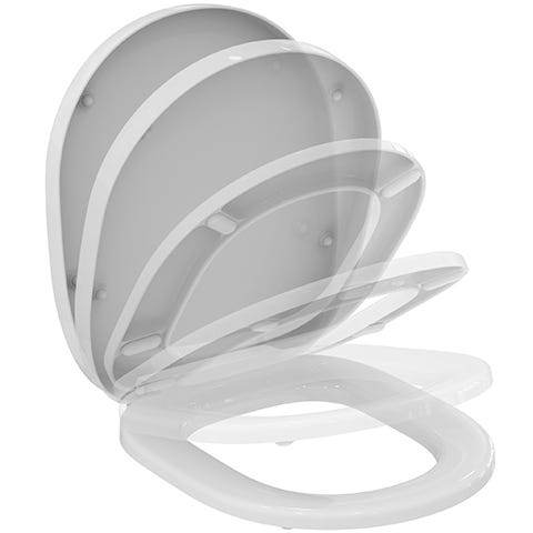 Ideal Standard WC-Paket Connect, WC randlos, mit WC-Sitz Softclosing, 365x550x385mm, Weiß