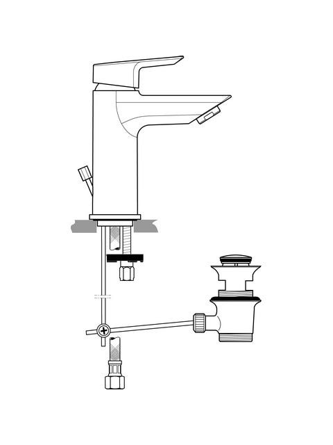 Ideal Standard Waschtischarmatur Tesi, 5 l/min., mit Ablaufgarnitur, Ausladung 93mm, Chrom