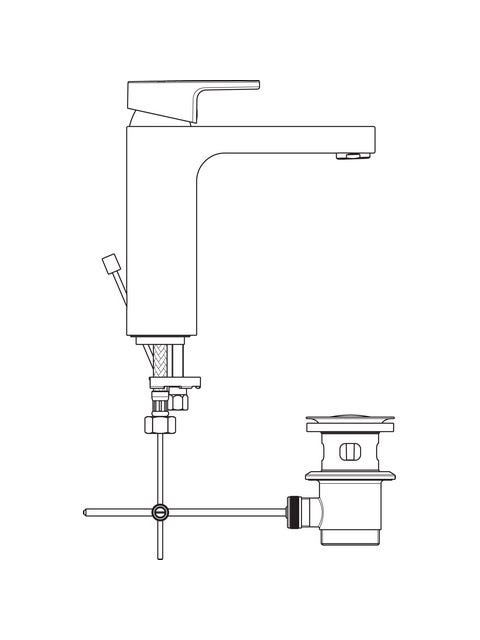 Ideal Standard Waschtischarmatur Edge, Grande, 5 l/min., mit Ablaufgarnitur, Ausladung 138mm, Chrom