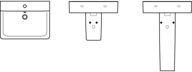 Ideal Standard Waschtisch Connect Cube, 1 Hahnloch, mit Überlauf, weiß, hängend, Keramik