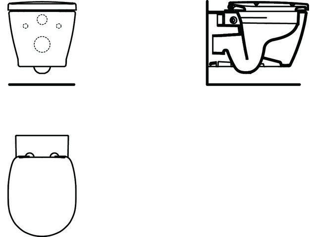 Ideal Standard WC-Paket Connect, WC randlos, mit WC-Sitz Softclosing, 365x550x385mm, Weiß