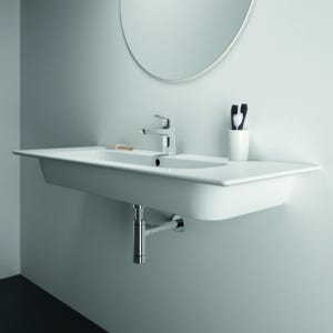 Ideal Standard Waschtischarmatur Ceraplan H90 mit Ablaufgarnitur Ausladung 124mm Chrom