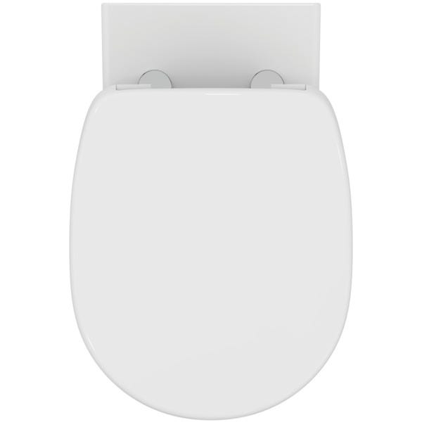 Ideal Standard WC-Paket Connect, WC randlos, mit WC-Sitz Softclosing, 365x550x385mm, Weiß
