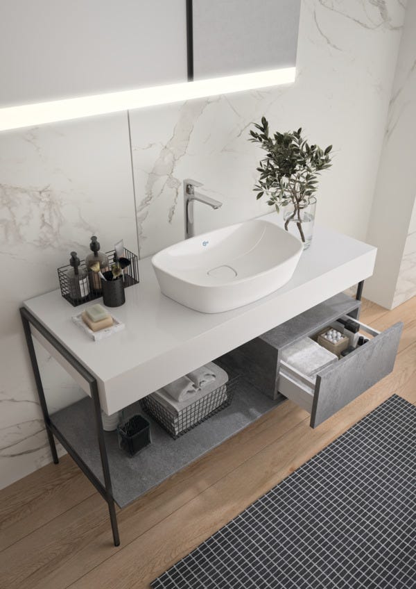 Ideal Standard Waschtischarmatur Connect Air, mit verlängerter Sockel, ohne Ablaufgarnitur, Ausladung 150mm, Chrom