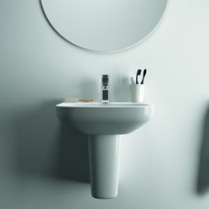 Ideal Standard Waschtischarmatur Ceraplan H90 mit Ablaufgarnitur Ausladung 124mm Chrom