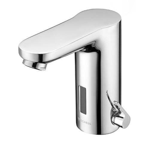 SCHELL Waschtisch-Armatur CELIS E, Elektronisch, HD-M - Hochdruck Mischwasser, Infrarot, Steckernetzteil 9 VDC, 100 - 240 VAC, 50 - 60 Hz, 2x G 3/8 IG, chrom