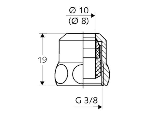 SCHELL Spezial-Quetschverschraubung, Ø 10, DN 10 G 3/8 IG, chrom