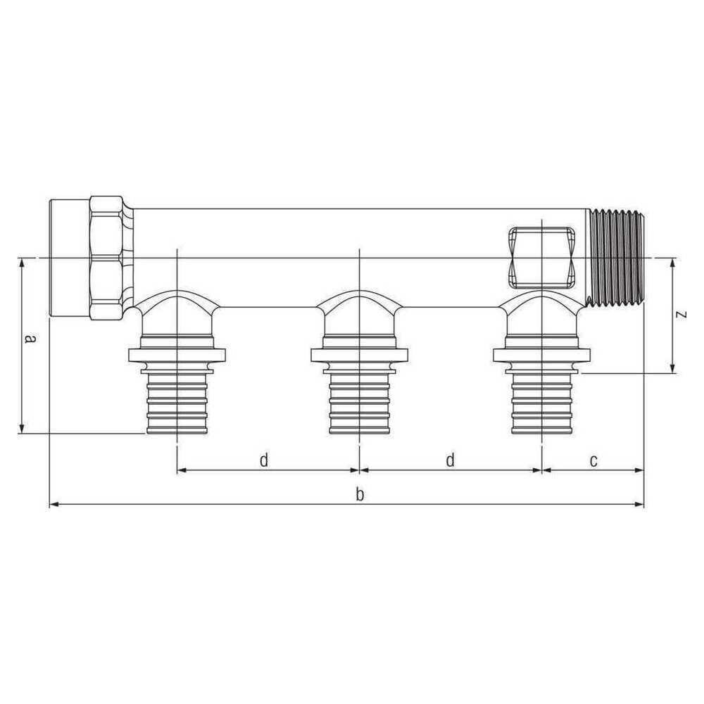 REHAU Schiebehülsenverteiler RAUTITAN RX+ 3-fach R/Rp3/4