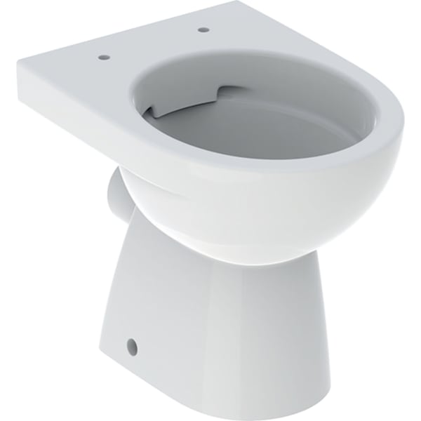Geberit Renova Stand-WC Tiefspüler, Abgang horizontal, teilgeschlossene Form, Rimfree: T=49cm, weiß