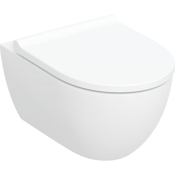 Geberit Acanto Set Wand-WC Tiefspüler, geschlossene Form, TurboFlush, mit WC-Sitz: T=53cm, Absenkautomatik=ja, QuickRelease-Scharniere=Ja, verriegelbar, Befestigung=von oben, weiß