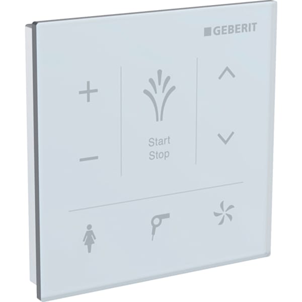 Wandbedienpanel für Geberit AquaClean: weiß / Glas