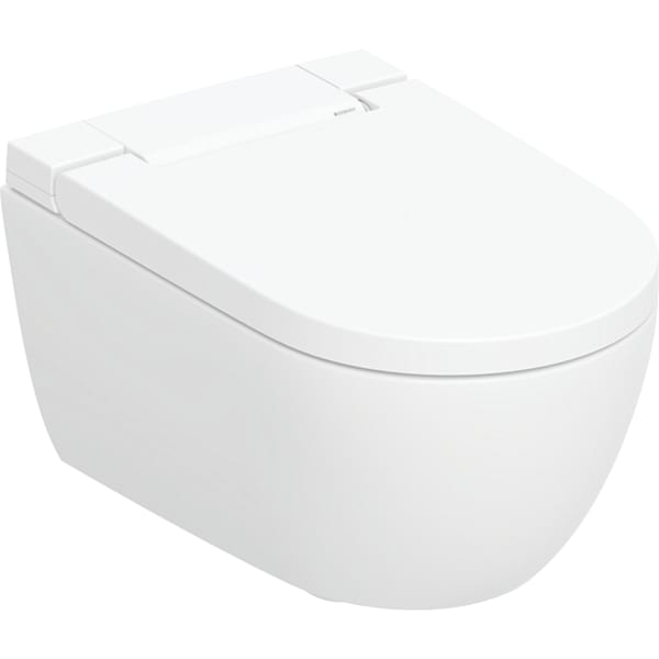 Geberit AquaClean Alba WC-Komplettanlage Wand-WC: WC-Keramik: weiß / KeraTect, Designabdeckung: weiß