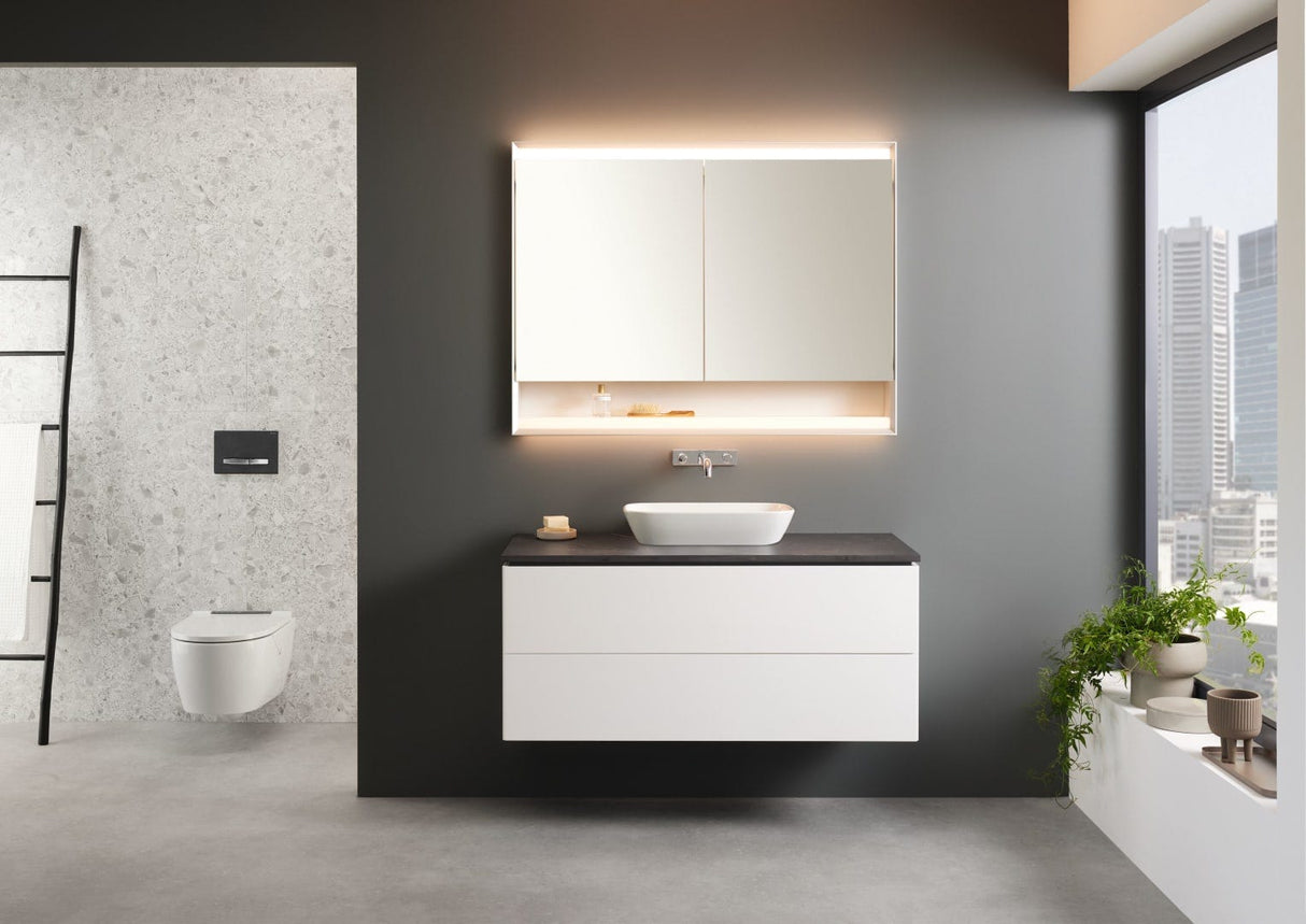 Geberit ONE Set Wand-WC Tiefspüler wandhängend mit WC-Sitz, Tiefspül-WC, TurboFlush-Spültechnik, weiß, keramische Oberfläche, glänzend