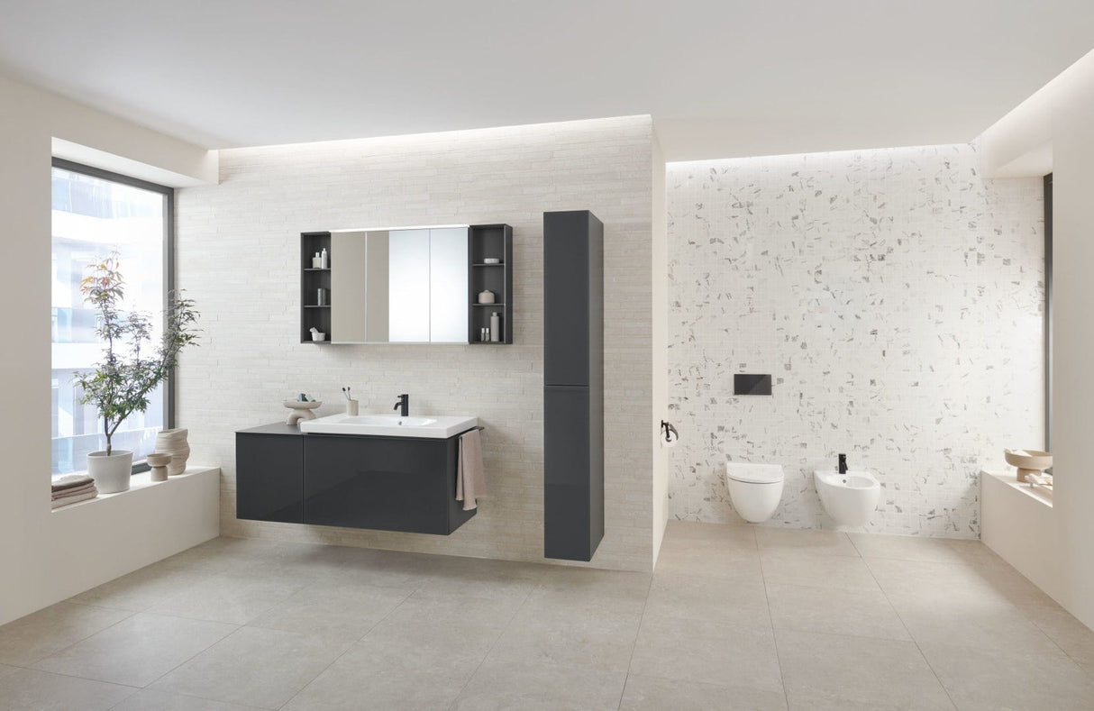 Geberit Acanto Set Wand-WC Tiefspüler, geschlossene Form, TurboFlush, mit WC-Sitz: T=53cm, Absenkautomatik=ja, QuickRelease-Scharniere=Ja, verriegelbar, Befestigung=von oben, weiß