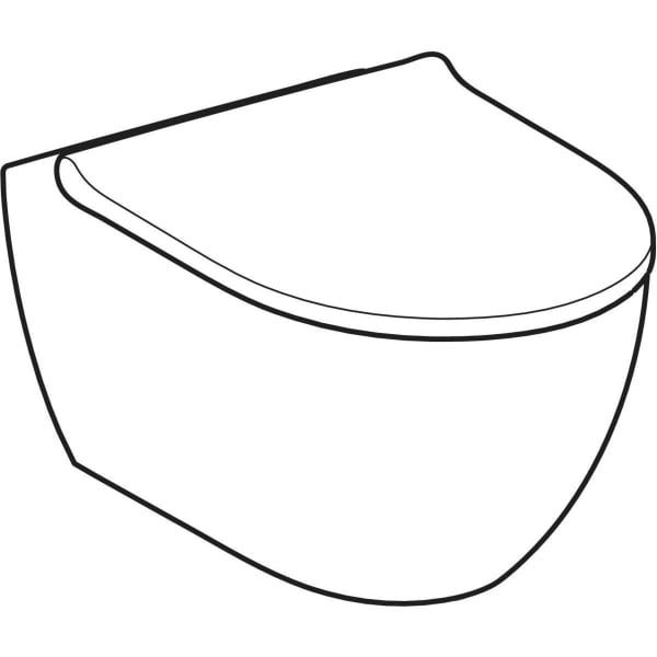 Geberit Acanto Set Wand-WC Tiefspüler, geschlossene Form, TurboFlush, mit WC-Sitz: T=53cm, Absenkautomatik=ja, QuickRelease-Scharniere=Ja, verriegelbar, Befestigung=von oben, weiß