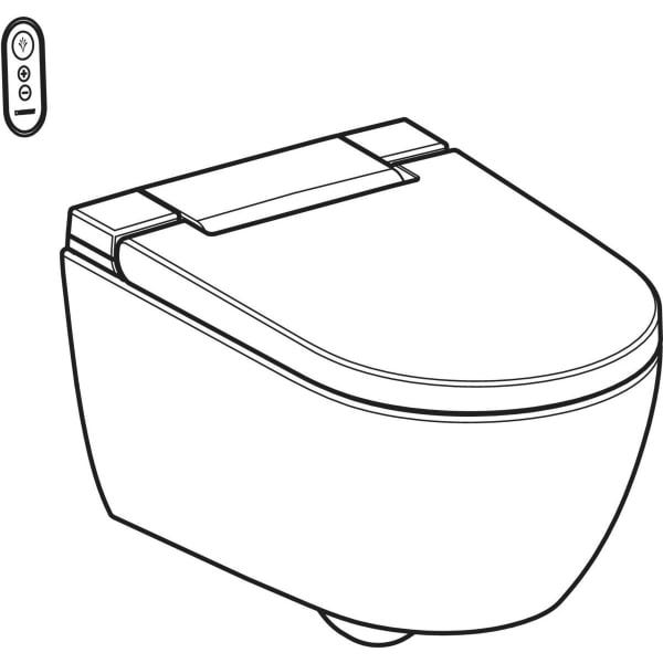 Geberit AquaClean Alba WC-Komplettanlage Wand-WC: WC-Keramik: weiß / KeraTect, Designabdeckung: weiß