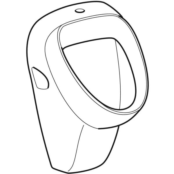 Geberit Aller Urinal aus Sanitärkeramik, Wandhängend, mit Spülrand Zulauf von oben Absauge-Urinal, weiß