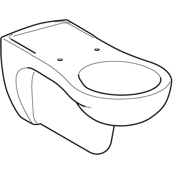 Geberit Vitalis Wand-WC Tiefspüler, verlängerte Ausladung, barrierefrei: T=70cm, weiß
