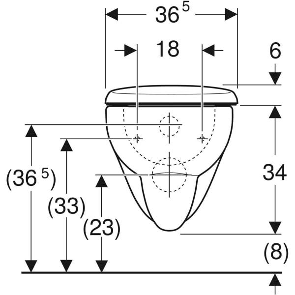 Geberit Renova Set Wand-WC Tiefspüler, mit WC-Sitz, weiß