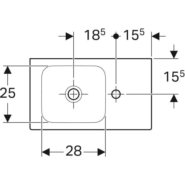 Geberit iCon Handwaschbecken 53 x 31 cm mit Ablagefläche