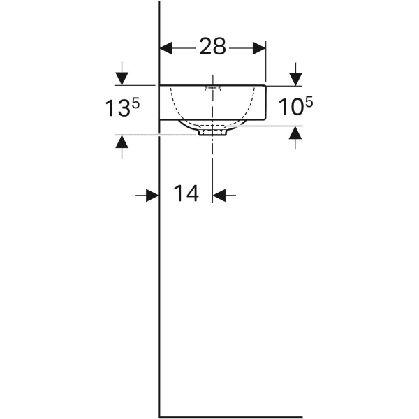Geberit iCon Handwaschbecken 38 x 28 cm mit Ablagefläche
