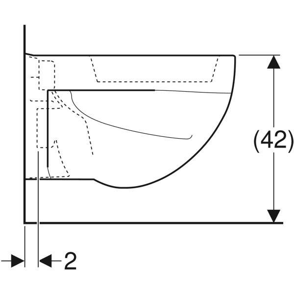 Geberit Renova Wand-WC Flachspüler: T=54cm, weiß