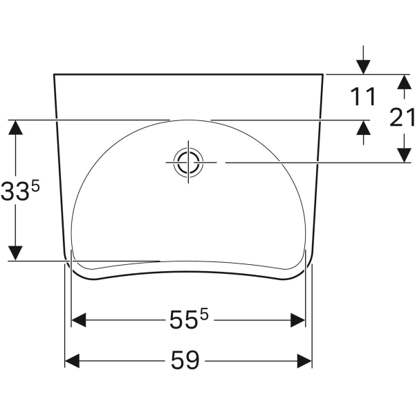 Geberit Paracelsus Waschtisch: 64x49cm, Hahnloch=ohne, Überlauf=ohne, weiß