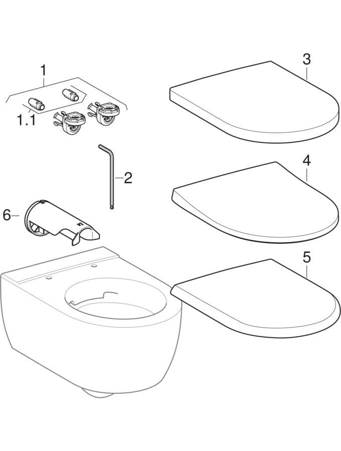 Geberit iCon Wand-WC Tiefspüler, geschlossene Form, weiß