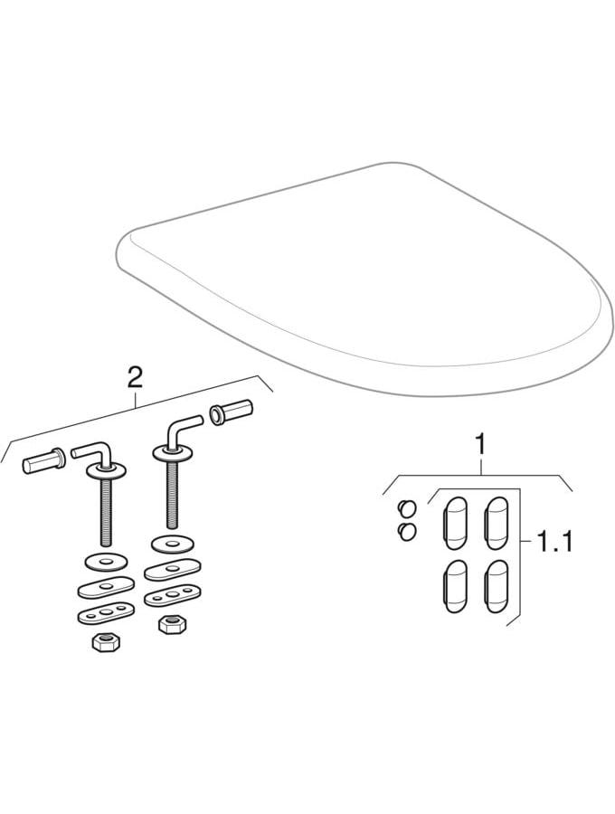 Geberit Renova Comfort WC-Sitz Befestigung von unten: Absenkautomatik=nein, Befestigung=von unten, weiß / glänzend