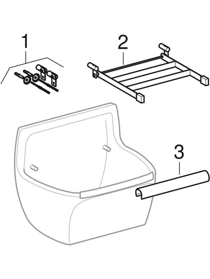 Geberit Publica Ausgussbecken für Klapprost: 45x35x33.5cm,