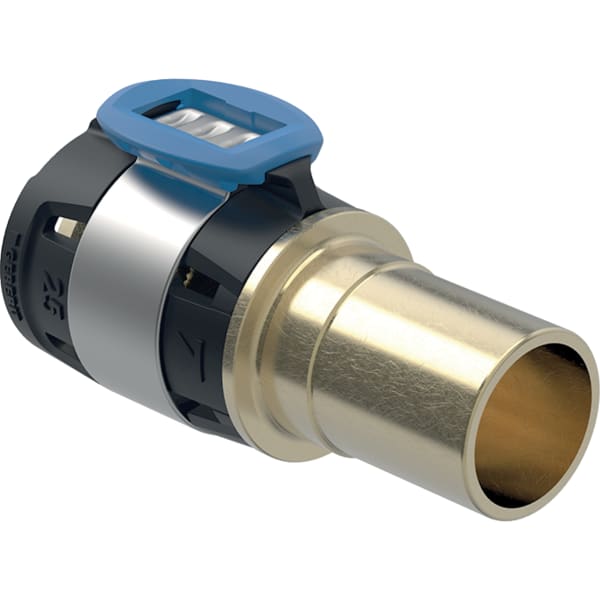 Geberit FlowFit Übergang auf Geberit Mapress mit Einschubende, Werkstoff Bleifreier Rotguss (CuSn4Zn2PS)