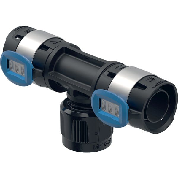 Geberit FlowFit Übergangs-T-Stück mit MasterFix, Werkstoff=PPSU