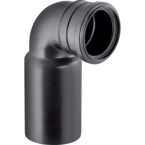 Geberit PE Anschlussbogen 90° für Wand-WC: d=90mm, d1=90mm