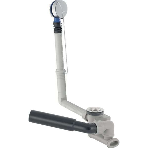 Geberit Badewannenablauf mit Ventilstopfen, d52, mit Fertigbauset: Deckplatte: hochglanz-verchromt, d=40/50mm