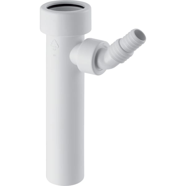 Geberit Anschlussstutzen mit Quetschverschraubung und Winkelschlauchtülle: d=40mm, G=1″, weiß-alpin
