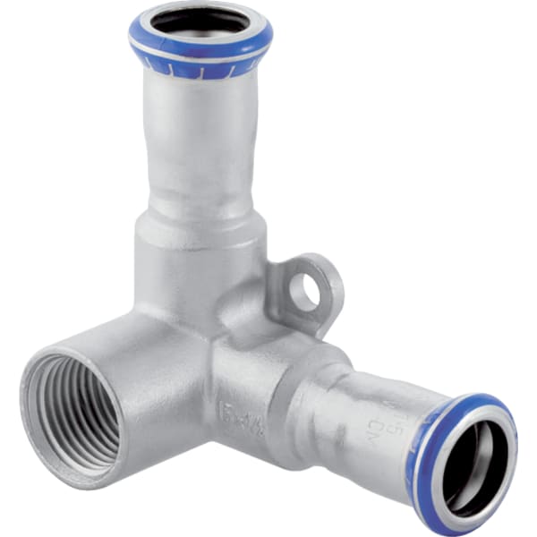 Geberit Mapress Edelstahl Eckanschlusswinkel 90°: d=15mm, Rp=1/2″, d1=15mm, L1=4.3cm