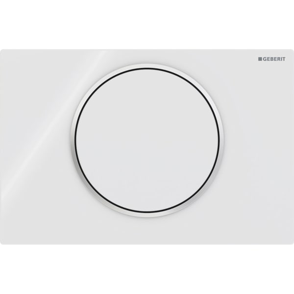Geberit Sigma10 Betätigungsplatte für Spül-Stopp-Spülung, Round, pneumatisch, Ein-Knopf, Kunststoff, zur Frontbedienung bei Sigma UP-Spülkästen